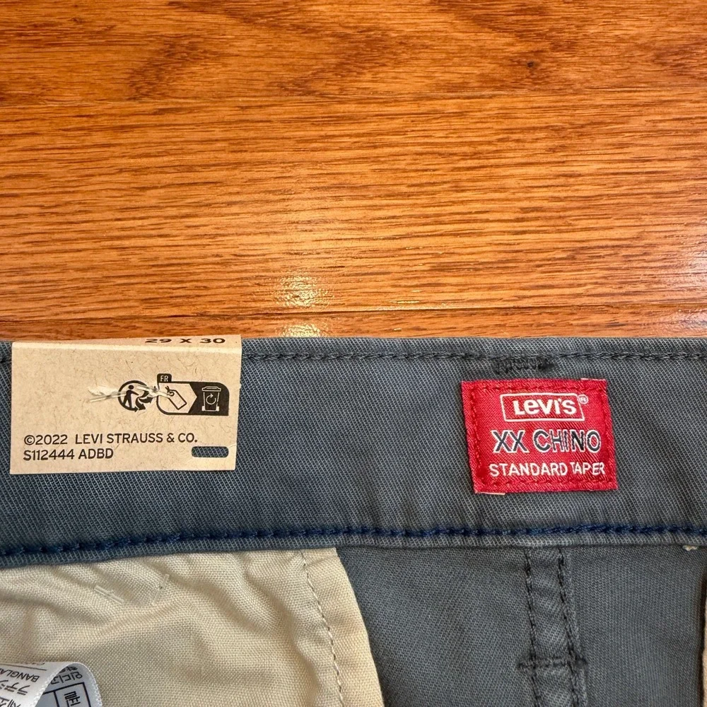 Levi's XX Chino Pants Fits Mens 29x29 Standard Taper Blue Gray Stretch Twill